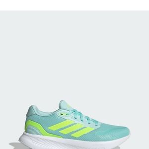 Adidas Women's Sz 9 Runfalcon 5 W Aqua and Lime Running Shoes